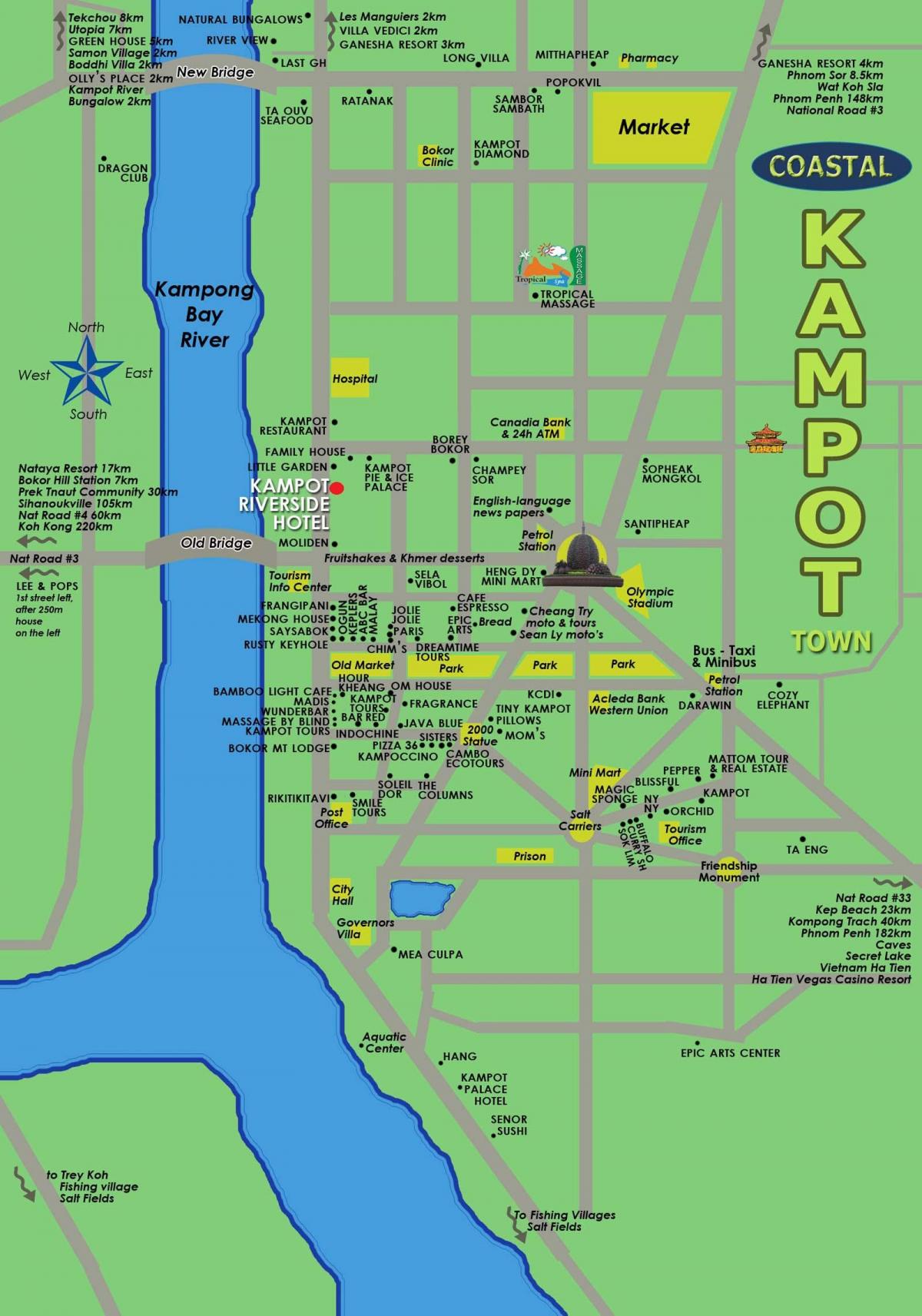 Χάρτης της kampot Καμπότζη