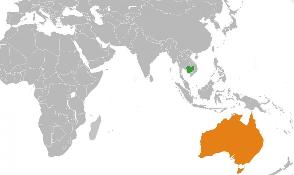 Καμπότζη χάρτη σε παγκόσμιο χάρτη