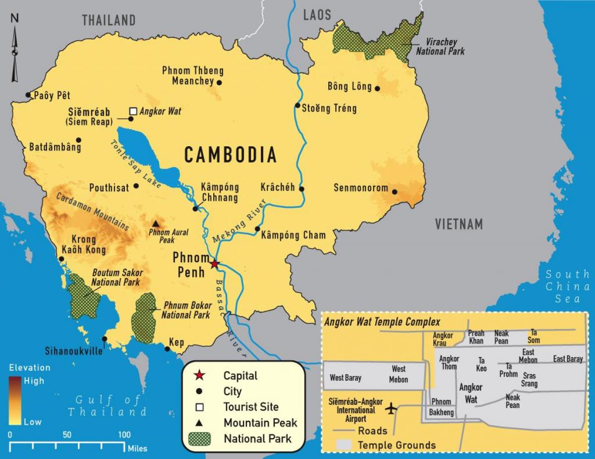 angkor χάρτη της Καμπότζης