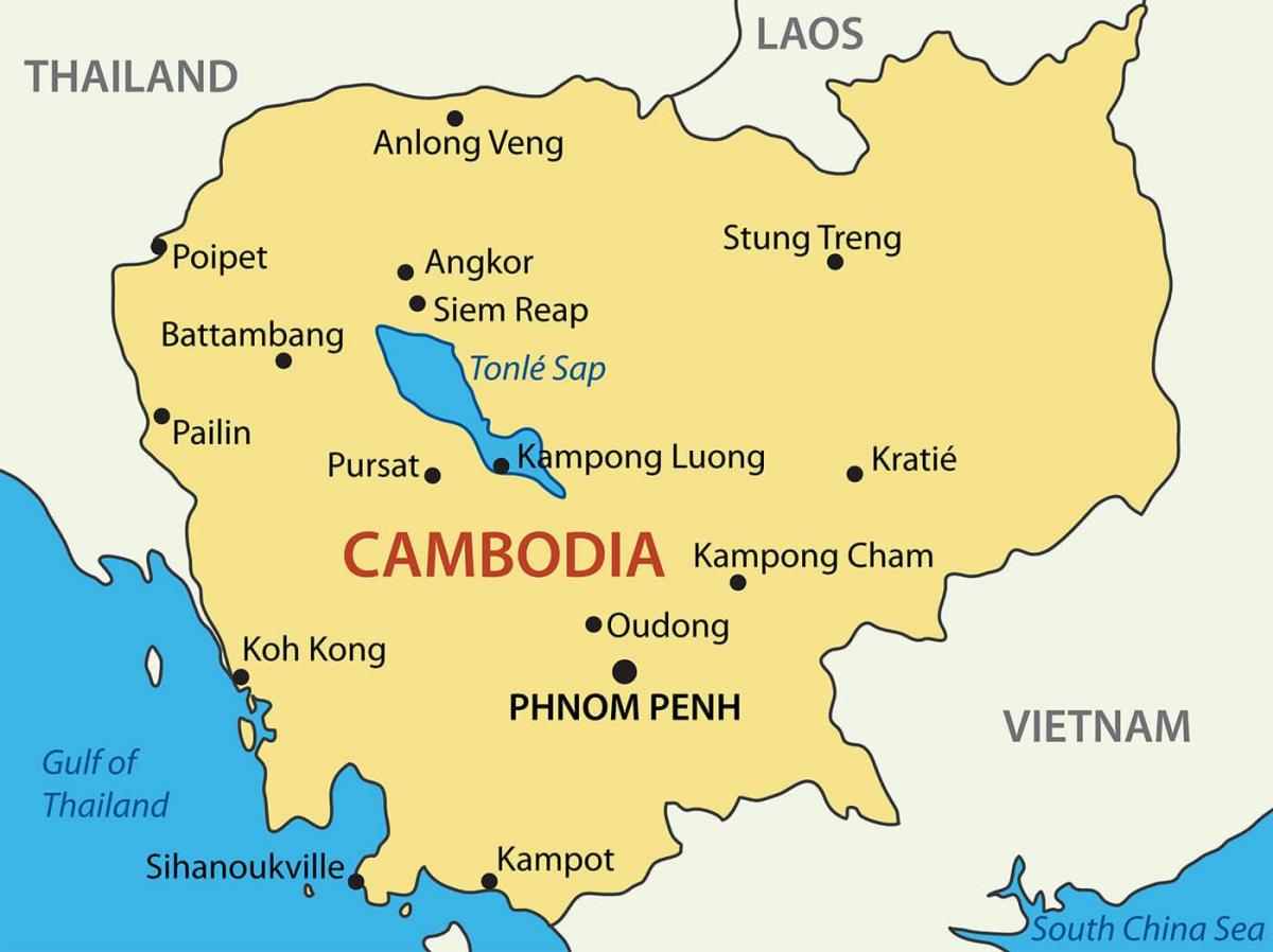 Καμπότζη πόλεις χάρτης