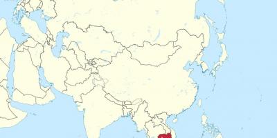 Χάρτη της Καμπότζης στην ασία