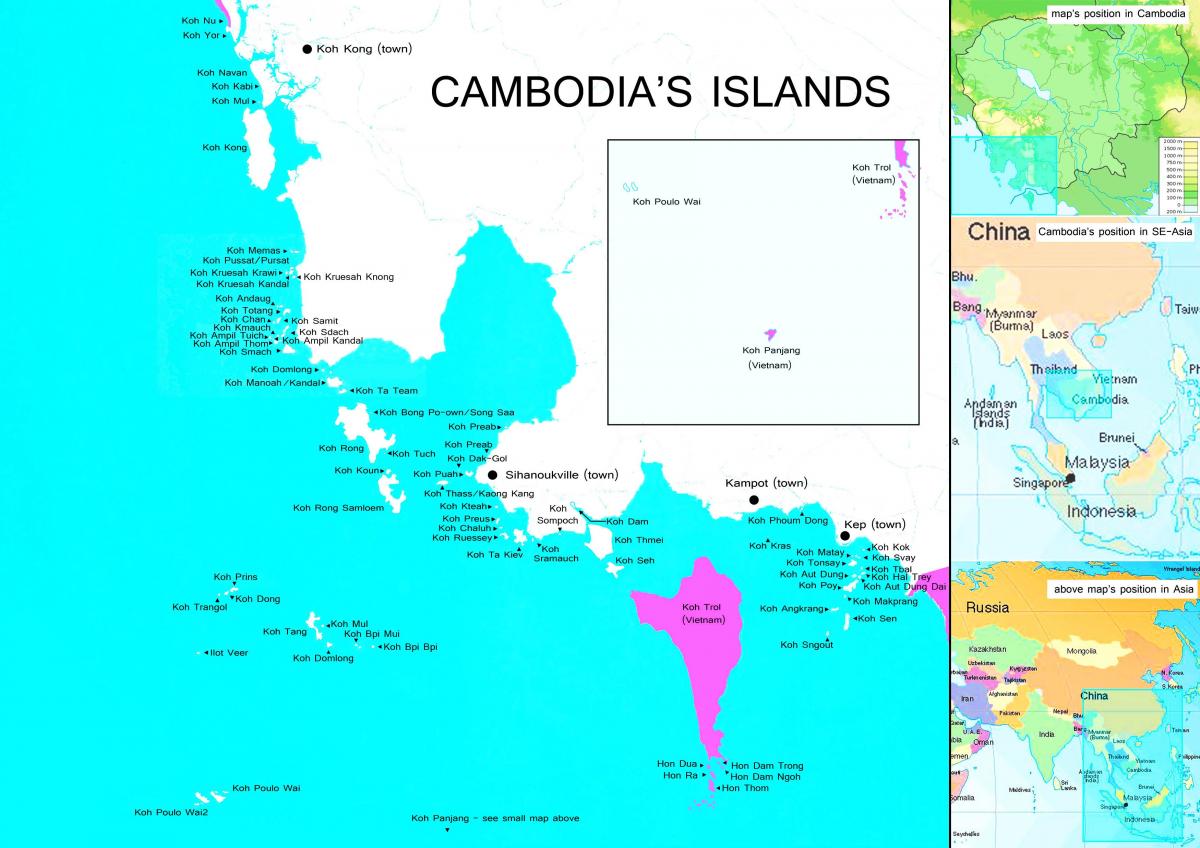 Χάρτη της Καμπότζης νησιά