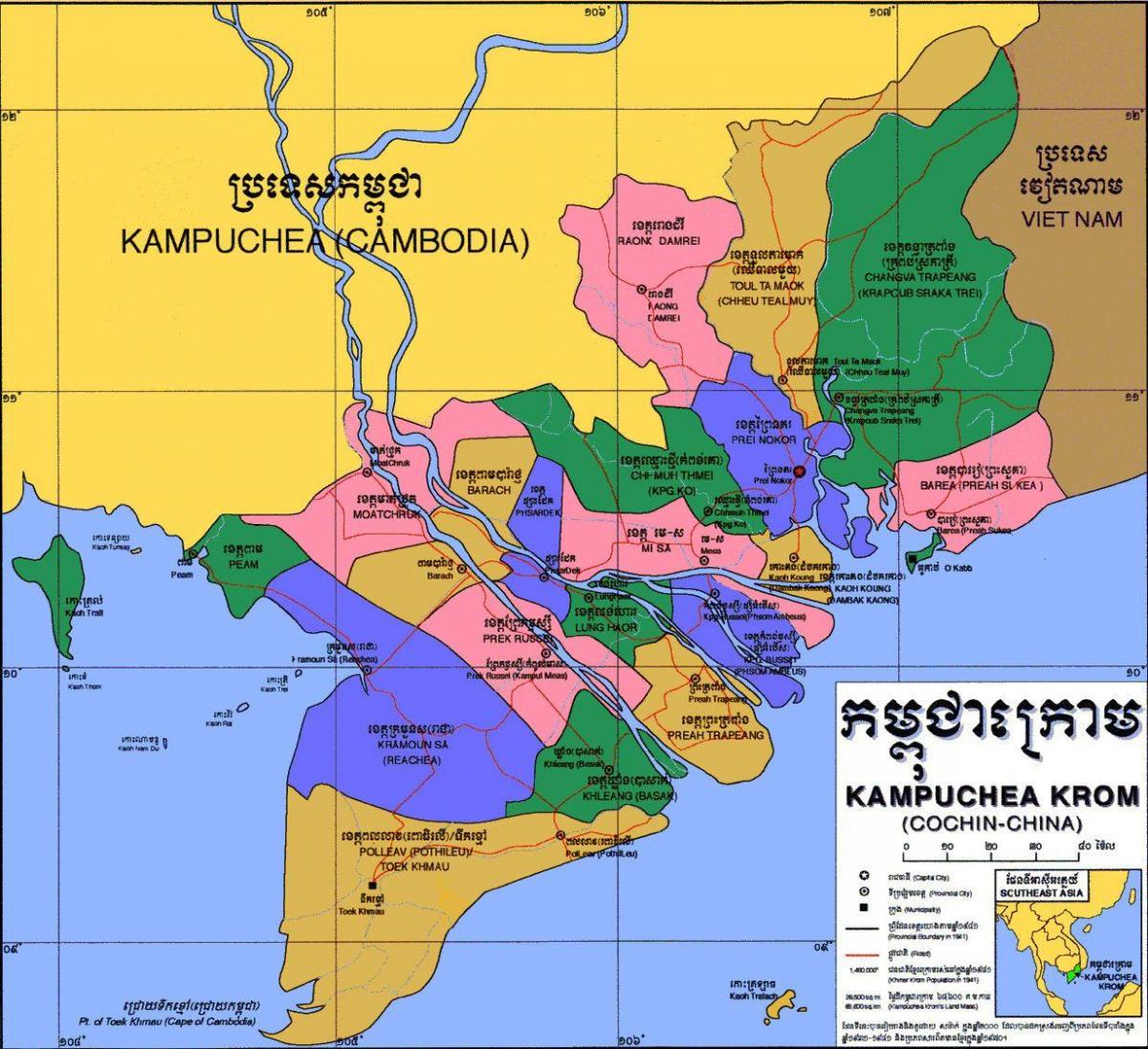 χάρτη της καμπότζης