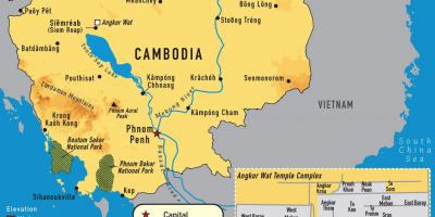 Angkor χάρτη της Καμπότζης