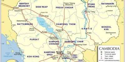 Χάρτη της Καμπότζης δρόμο